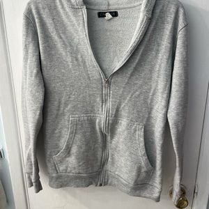Grey zip up hoodie size S